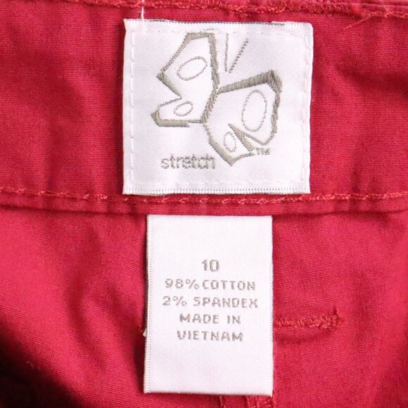 New Fashion Bug Women's 10 Red Cotton Stretch Y2K Drawstring Capri Pants - Picture 8 of 10